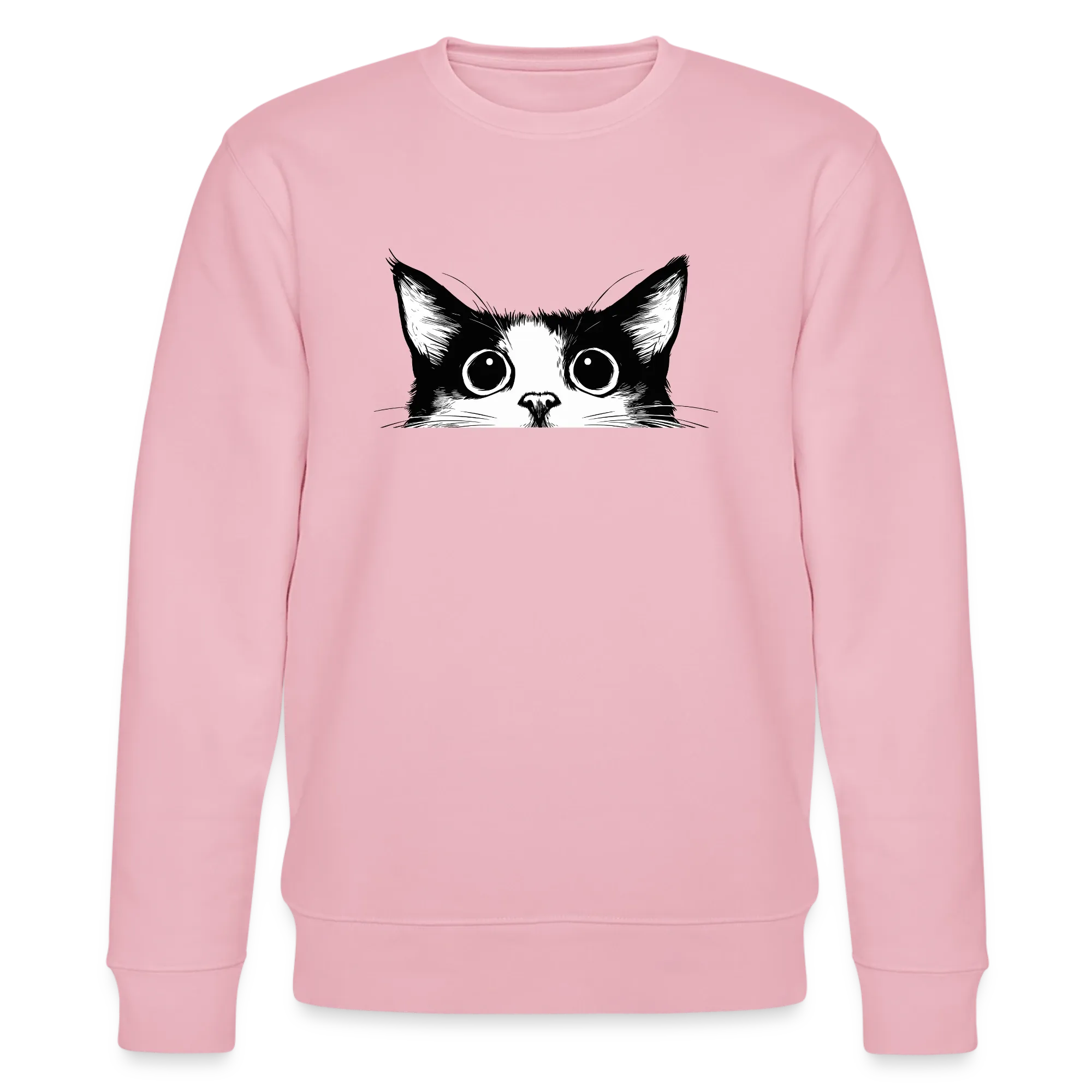 Rosa Sweatshirt mit schwarz-weißem Katzenmotiv